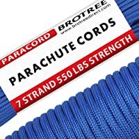 Los mejores  - Brotree Paracord Cuerda de Paracaídas de Nylon 550 lbs 7 Resistentes Hebras de Fibra Poliéster para Escalada Kit de…